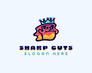 Colorful Angry King Doodle  logo design