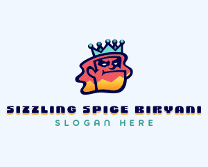 Colorful Angry King Doodle  logo design