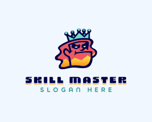 Colorful Angry King Doodle  logo design