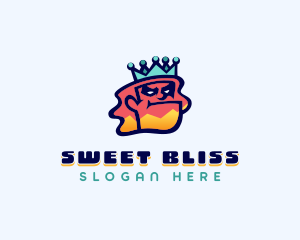 Colorful Angry King Doodle  logo design