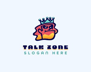 Colorful Angry King Doodle  logo design