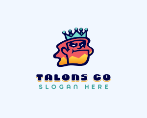 Colorful Angry King Doodle  logo design