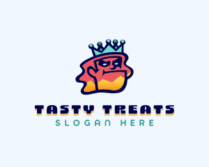 Colorful Angry King Doodle  logo design