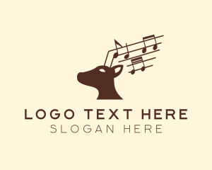 Musical Deer Animal logo