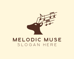 Musical Deer Animal logo design