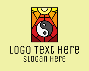 Stained Glass Yin Yang logo