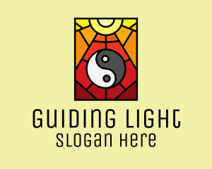 Stained Glass Yin Yang logo design