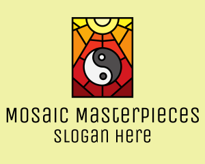 Stained Glass Yin Yang logo design