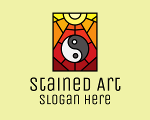 Stained Glass Yin Yang logo design