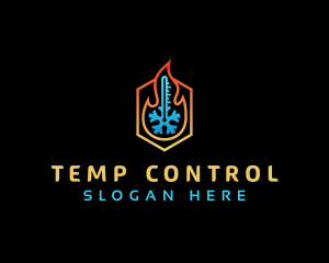 Hexagon Thermostat HVAC logo design