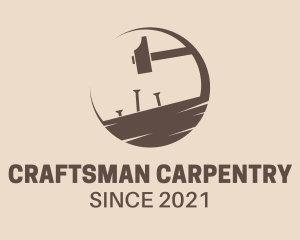 Carpenter Hammer Nails  logo design