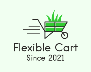 Garden Grass Wheelbarrow  logo design