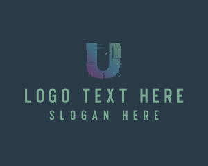 Modern Glitch Letter U logo