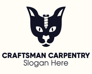 Cat Screw Carpenter logo design