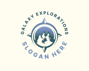 Mountain Adventure Compass logo design