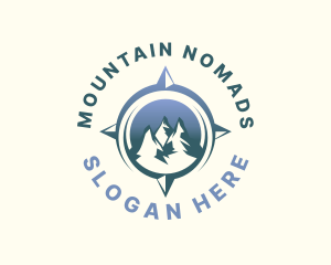 Mountain Adventure Compass logo design