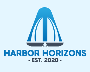 Modern Double Sailboat logo