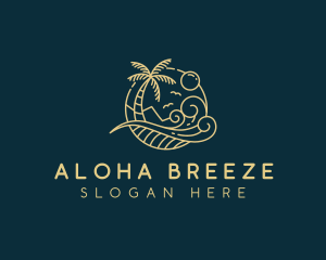 Tropical Wave Beach logo design