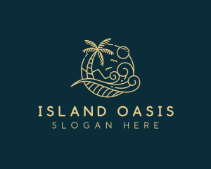 Tropical Wave Beach logo design