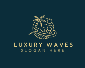 Tropical Wave Beach logo design