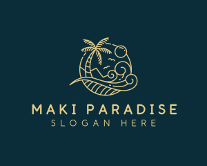 Tropical Wave Beach logo design