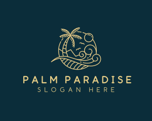 Tropical Wave Beach logo design