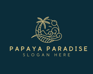 Tropical Wave Beach logo design