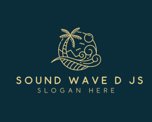 Tropical Wave Beach logo design