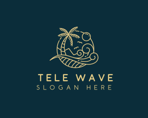 Tropical Wave Beach logo design