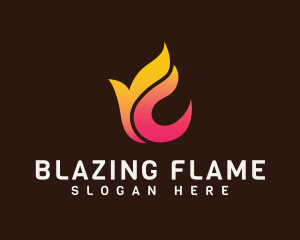Flame Hot Letter C logo