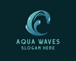 Gradient Waves Resort logo design