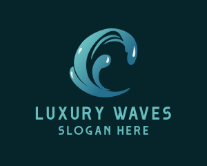 Gradient Waves Resort logo design