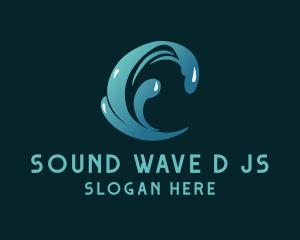 Gradient Waves Resort logo design