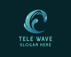 Gradient Waves Resort logo design