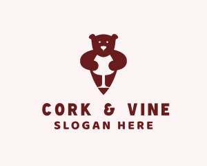 Bear Wine Bar logo design