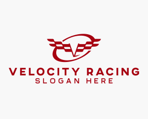 Motorsports Racing Letter V logo design