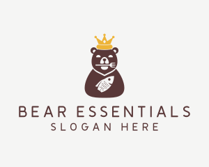 Crown Fish Bear logo design