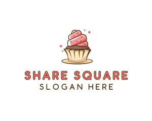 Sweet Cupcake Dessert Logo