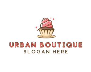 Sweet Cupcake Dessert Logo