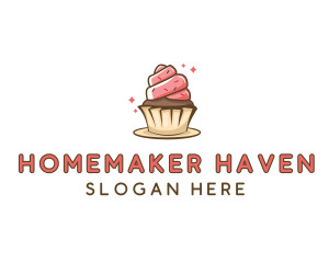 Sweet Cupcake Dessert Logo