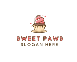 Sweet Cupcake Dessert logo design