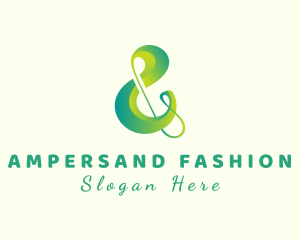 Green Ampersand Lettering logo design