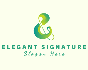 Green Ampersand Lettering logo design