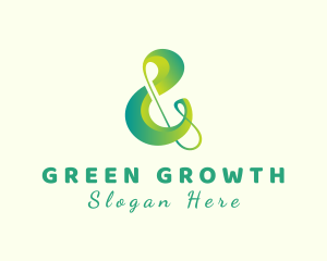 Green Ampersand Lettering logo design