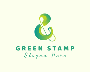 Green Ampersand Lettering logo design