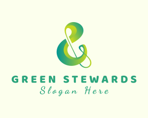 Green Ampersand Lettering logo design