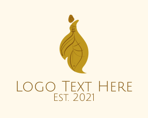 Beauty - Brown Leaf Earring logo design