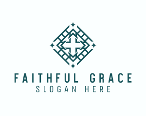 Religious Diamond Cross logo design