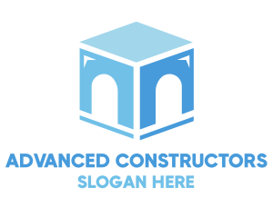 Blue Arch Cube logo design