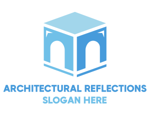 Blue Arch Cube logo